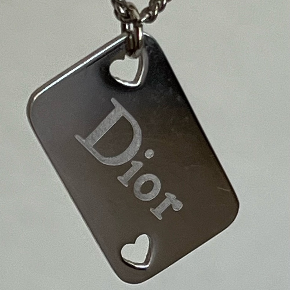 Dior playing card tag necklace